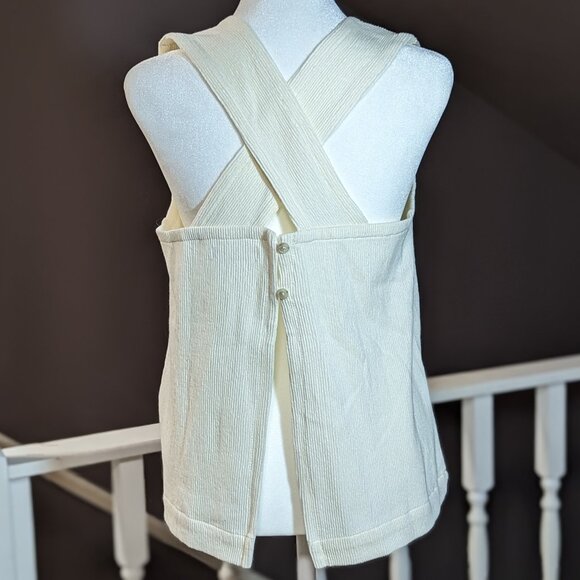 Madewell Ottoman Jacquard Cross-Back Tank Top, Size S - Picture 1 of 10
